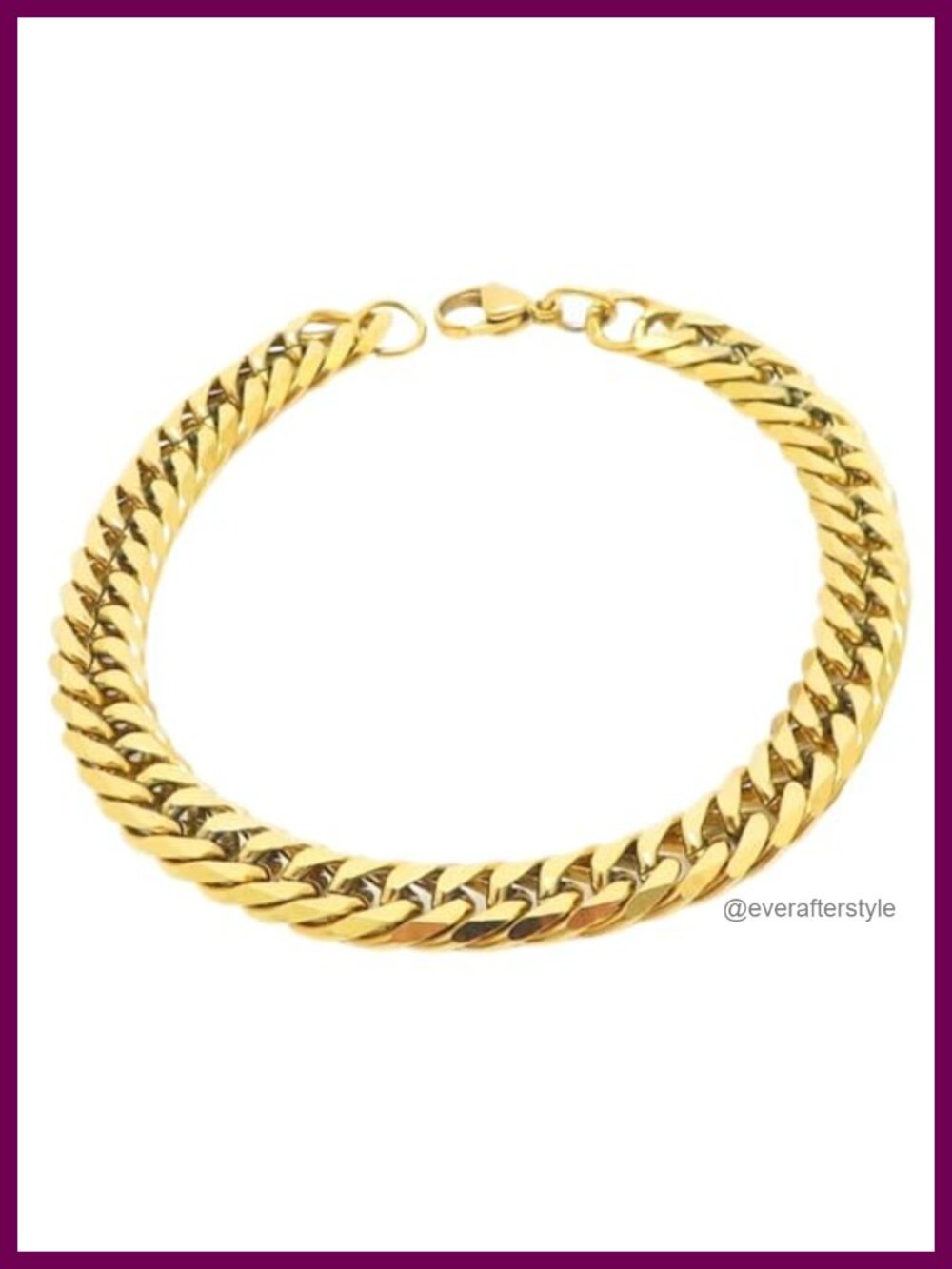 18K Gold Plated Two Tone Cuban Link Chain Necklace 9mm Thick Chunky Stainless